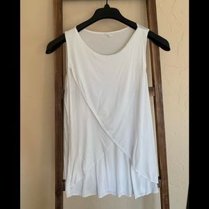 White maternity and nursing tank top.